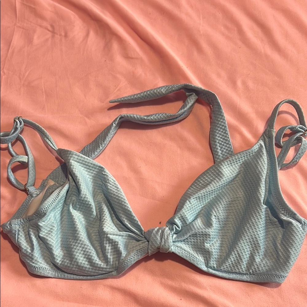 Time and Tru Blue Bikini Top Adjustable Straps Molded Cups